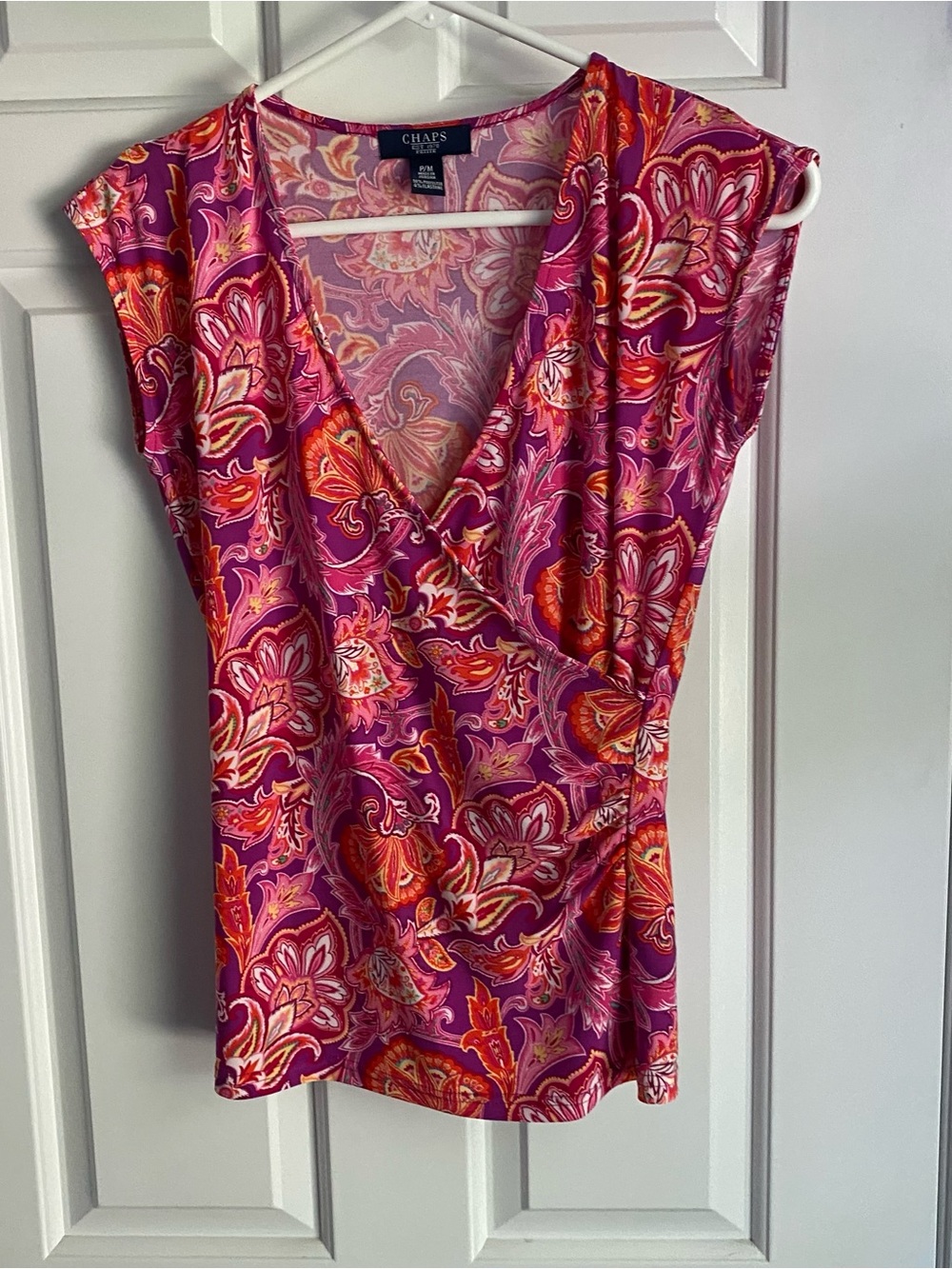 Chaps Pink Purple Top Petite M